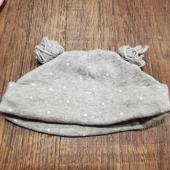 Carters Baby Cotton Matching Set Pink Gray Bear Bodysuit Polka Dot Leggings Hat - Picture 11 of 14